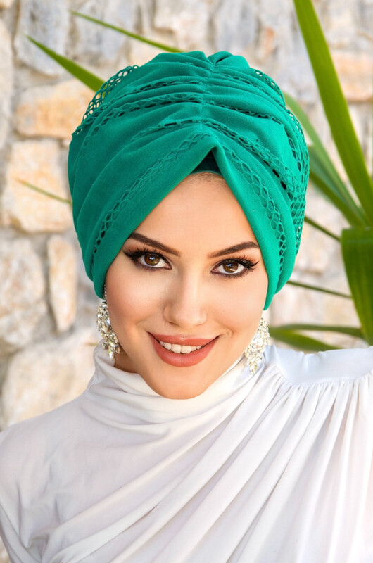 Bahar Yeşili File Tokalı Bone - Thumbnail