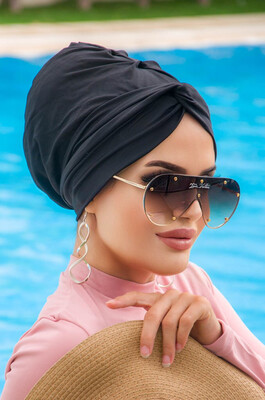 Black Hijab Swimming Caps - Thumbnail