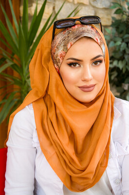  - Devetüyü Sonbahar Desen Bandana Hijab