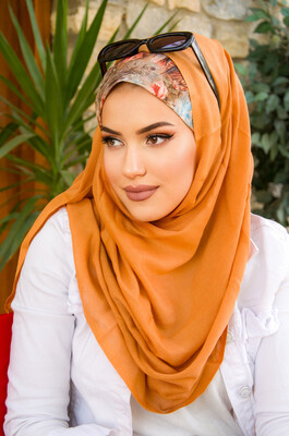 Devetüyü Sonbahar Desen Bandana Hijab - Thumbnail