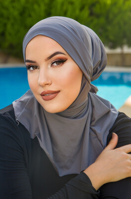 Aişe Tesettür - Füme Hijab Havuz ve Deniz Bonesi