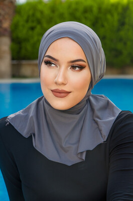 Aişe Tesettür - Füme Hijab Havuz ve Deniz Bonesi (1)
