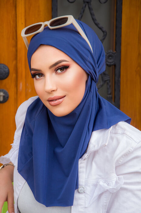 İndigo Mavi Oversize Hijab