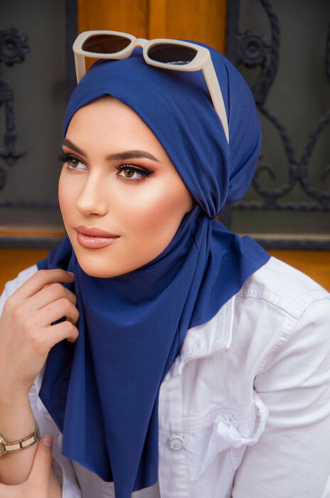 İndigo Mavi Oversize Hijab