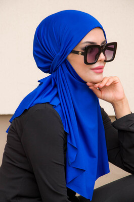 Saks Mavi Oversize Hijab - Thumbnail