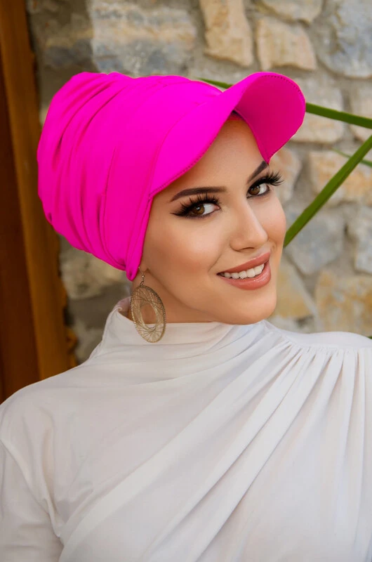 Aişe Tesettür - Neon Pembe Havuz & Deniz Şapkası / Mayo Üstüne Kullanılabilir (1)