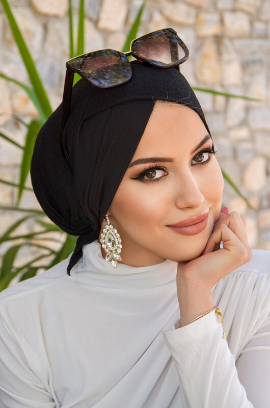 Siyah Çapraz Deniz - Havuz Bonesi - Thumbnail