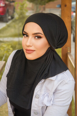 Aişe Tesettür - Siyah Oversize Hijab
