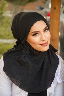 Siyah Oversize Hijab - Thumbnail