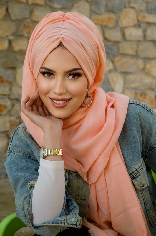 Somon Büzgülü Hazır Şal - Thumbnail