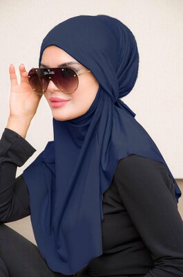 Aişe Tesettür - Lacivert Oversize Hijab (1)